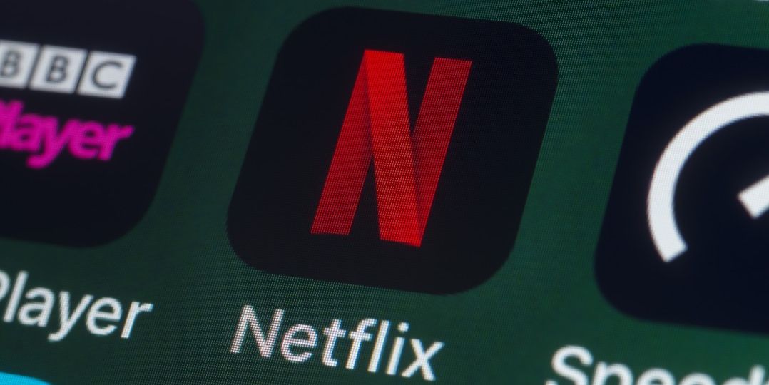 Netflix logo for app on phone screen