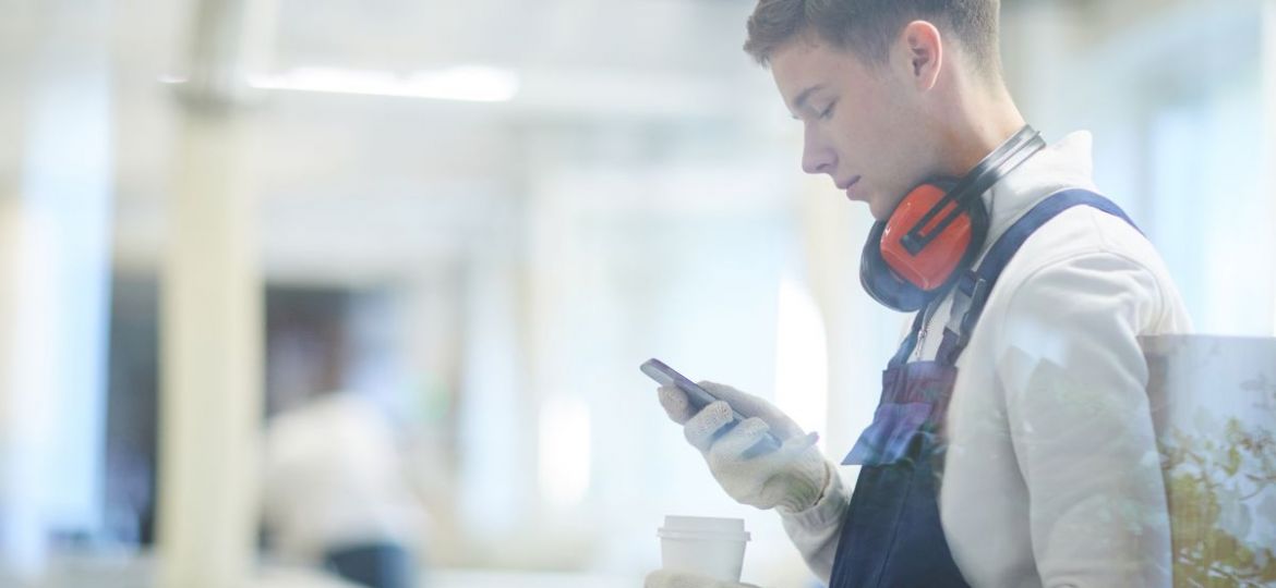 young-worker-on-phone