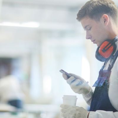 young-worker-on-phone